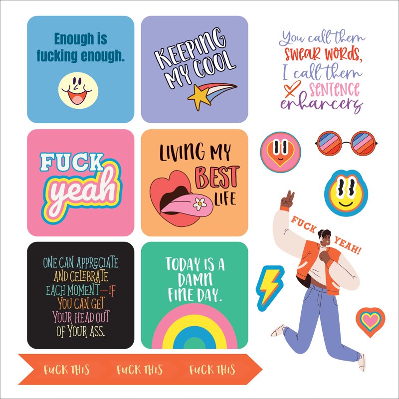 Inner F*cking Peace Sticker Book - Irreverent Inspirational Stickers, 50 Pages