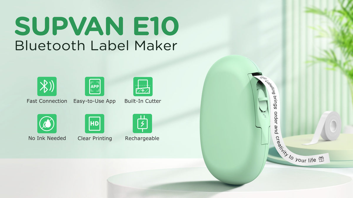 Bluetooth Label Maker Machine with Tape - Customizable App with 35 Fonts & 1000+ Icons