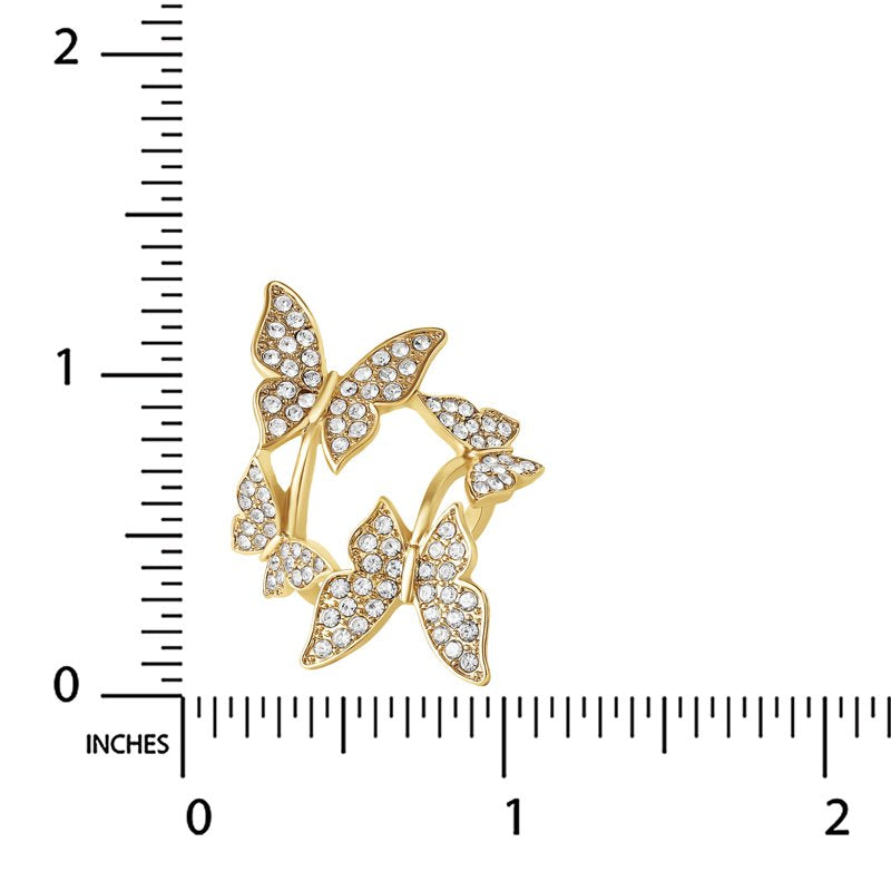 Adjustable Rhinestone Butterfly Ring for Women - Jessica Simpson Jewelry