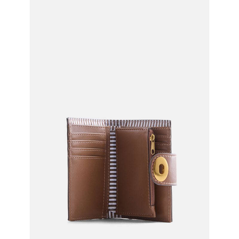 Women's Indexer Wallet with Turn Lock Closure - Small Fashionable Coin & Card Holder