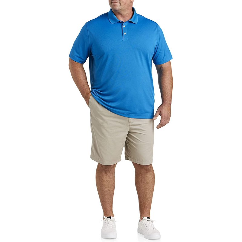 DXL Big & Tall Golf Polo Shirt for Men, Solid Blue, 5XLT