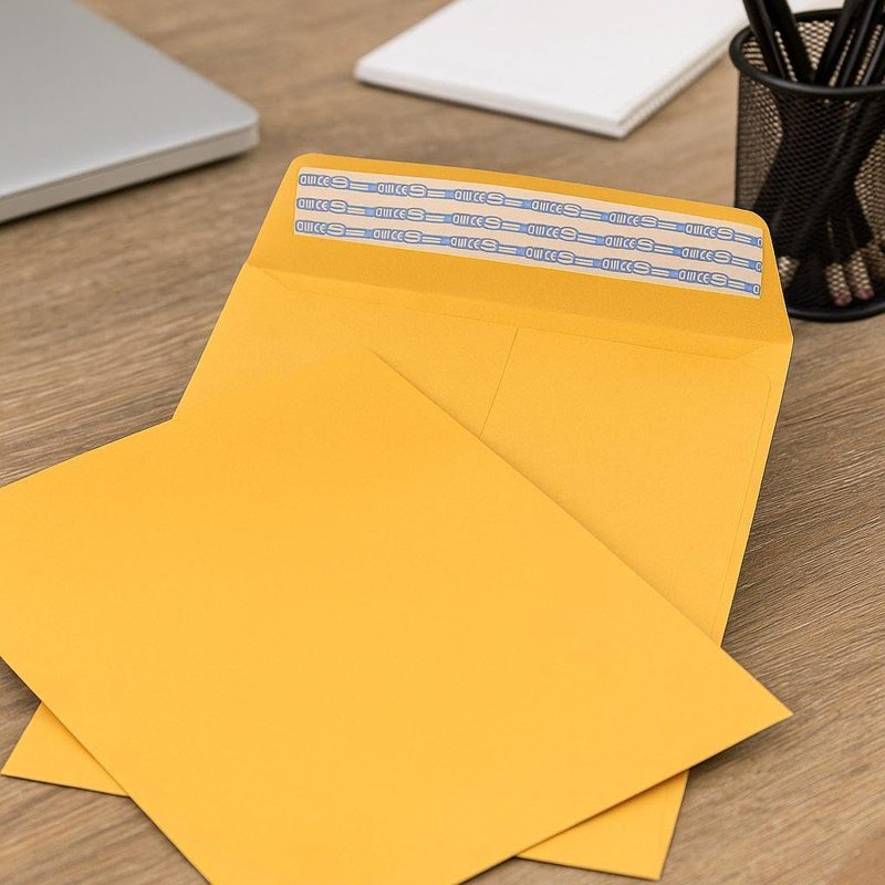 50 Pack 10x13 Inch Kraft Catalog Mailing Envelopes with Peel & Seal - Yellow Manilla