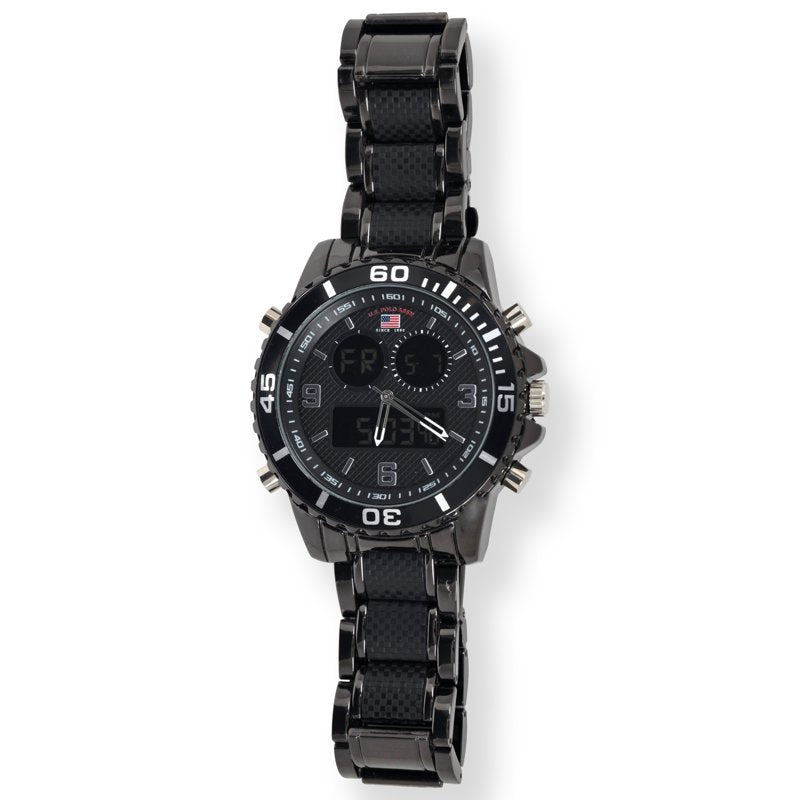 Men's Digital and Analog Watch - Black Strap, Stylish Quartz Timepiece