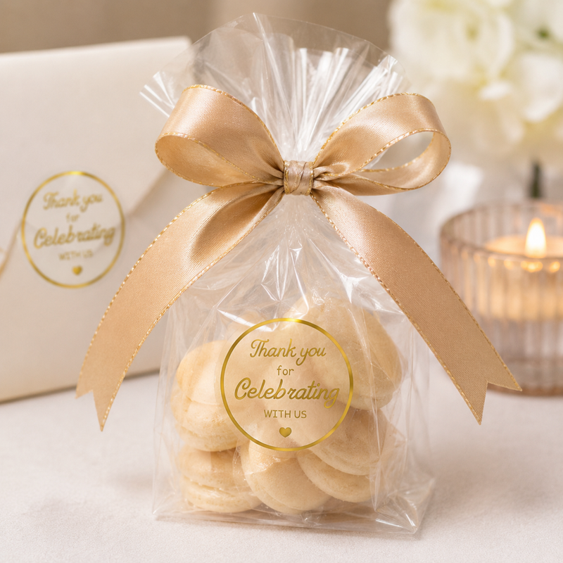 Gold Foil Thank You Stickers Set - 500pcs 1.5 Inch Clear Glitter Seal for Gift Wrap & Party Favors