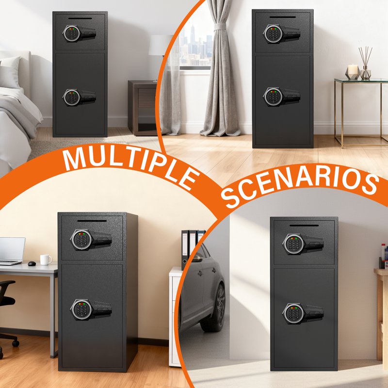 Large Digital Safe 6.5 Cu Ft Fireproof Waterproof Anti-Theft Home Security Safe with Dual Alarm