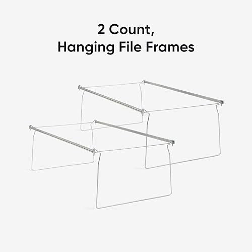 Steel Hanging File Folder Frames - Legal Size, Heavy-Duty, 2 Pack