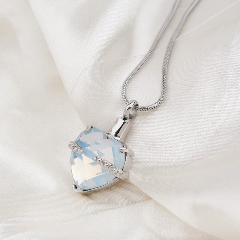 Birthstone Cremation Urn Heart Keepsake Jewelry with Free Funnel & Velvet Box