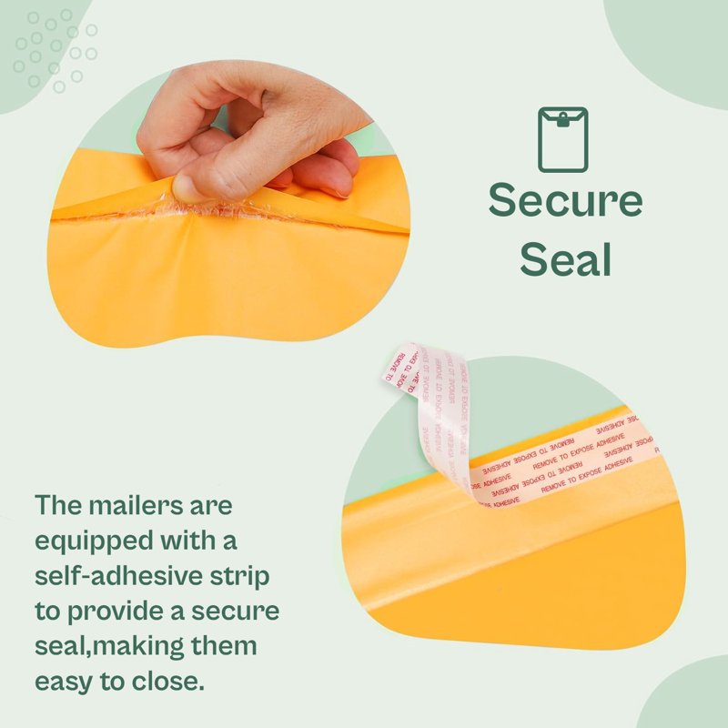 Self Seal Kraft Bubble Mailers 7.25x9.75 Inch Pack Shipping Envelopes