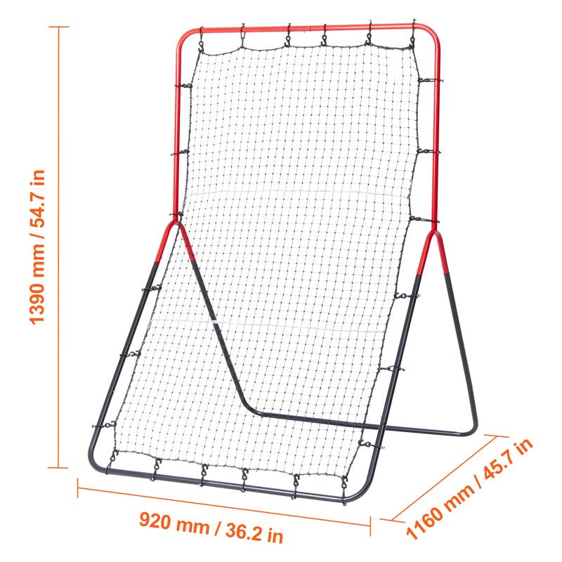 Baseball & Softball Rebound Net 3x4.5 ft Multi-Angle PitchBack Training