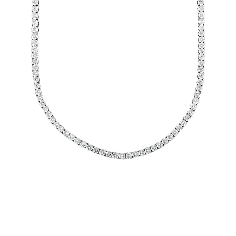 Men's Stainless Steel CZ Necklace 7mm Curb Chain 22 Inch Jewelry