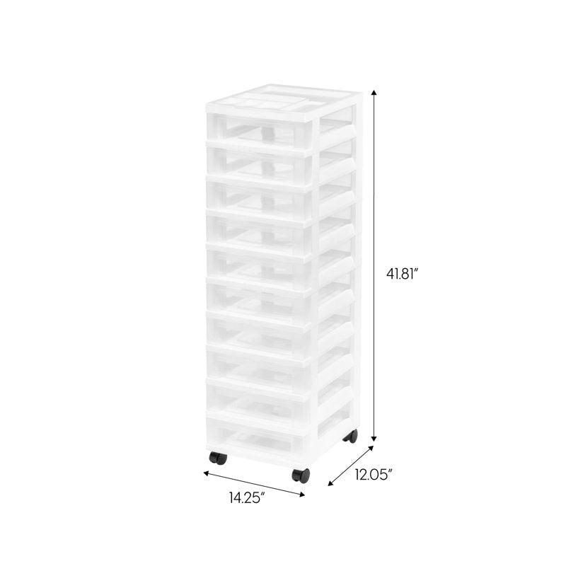 Rolling Plastic Storage Cart with Drawers for Classroom and Home Organization