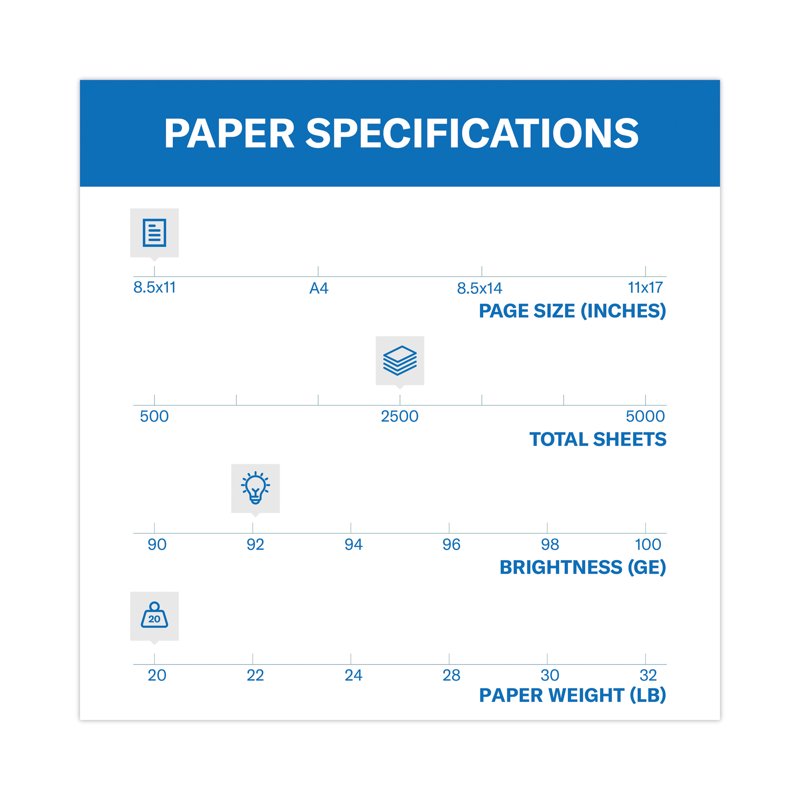 Hammermill Tidal 20lb Copy Paper - 8.5x11 White Printer & Copier Paper, 2500 Sheets