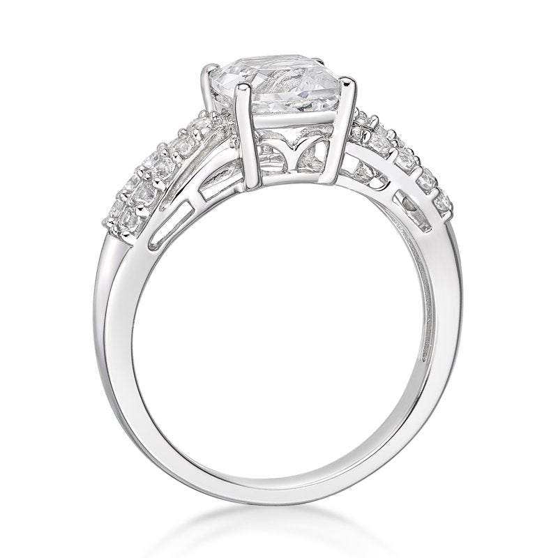 Sterling Silver White Sapphire Ring - Hypoallergenic Jewelry Gift