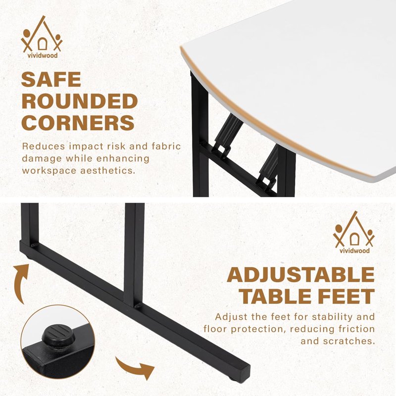 Portable Folding Sewing Table with Adjustable Shelf - Multipurpose Craft & Sewing Machine Workstation
