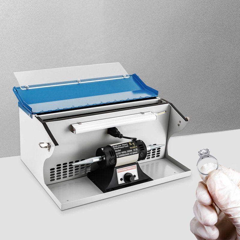 Jewelry Polishing Buffing Machine with Dust Collector & Light - Tabletop