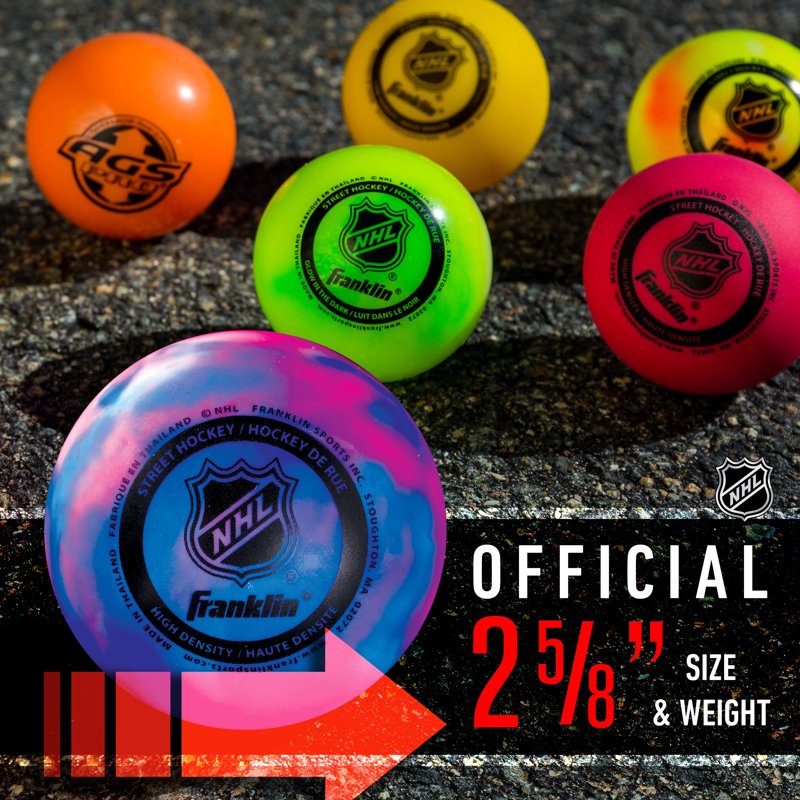 Street Hockey Balls - Low-Bounce PVC Multi-Color 3-Pack for Outdoor Play