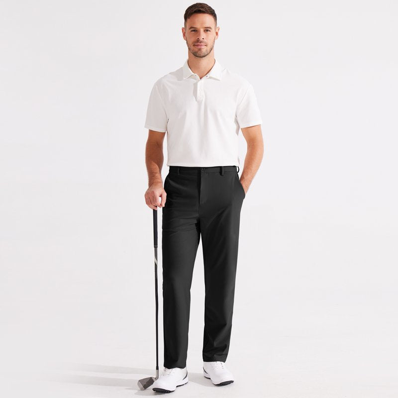 Men's Golf Pants Classic Fit Stretch Flat Front Casual Work Trousers