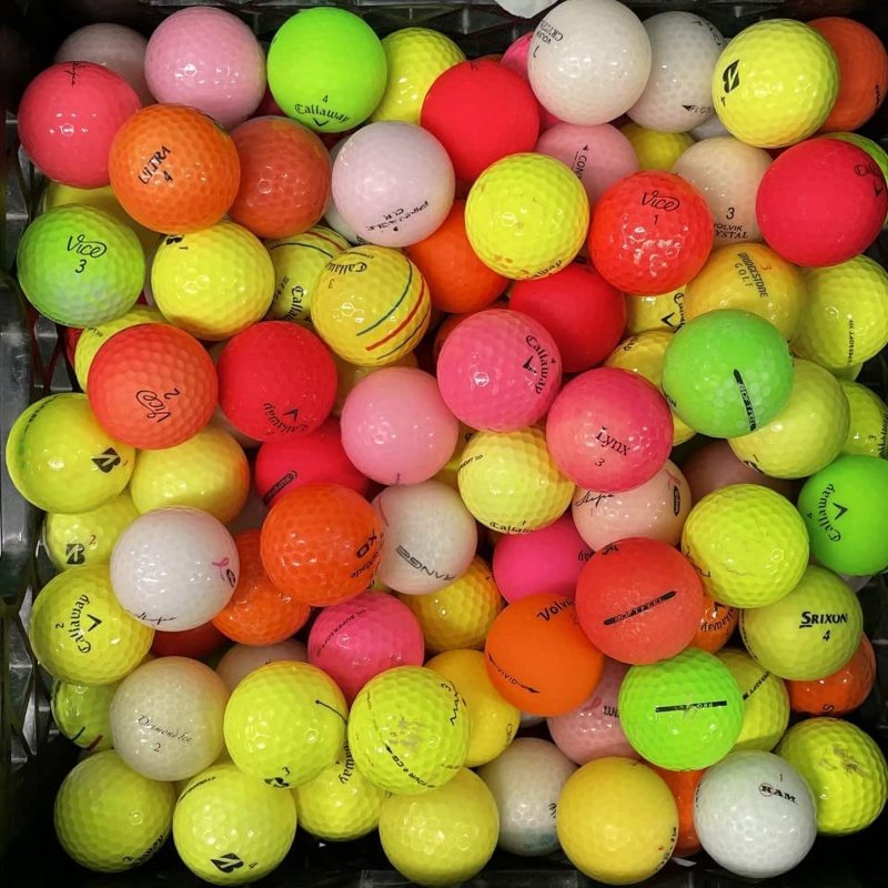 Colored Mix 72 Recycled Golf Balls in Mesh Bag – 3A/2A Quality