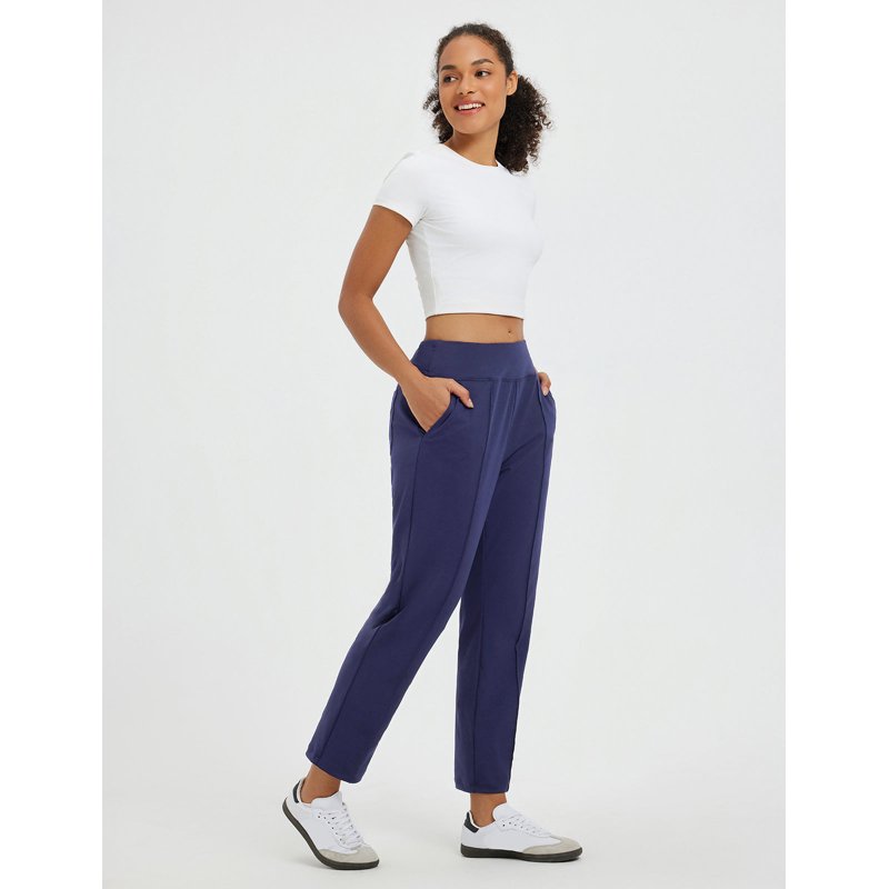 Baleaf Women’s Travel Pants Stretch Ankle Golf Pants with Pockets Navy Blue XS
