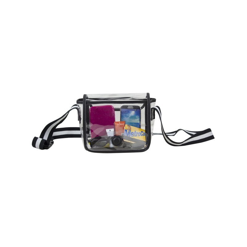 Clear Stadium Cross Body Bag - Durable PVC Security-Friendly Purse