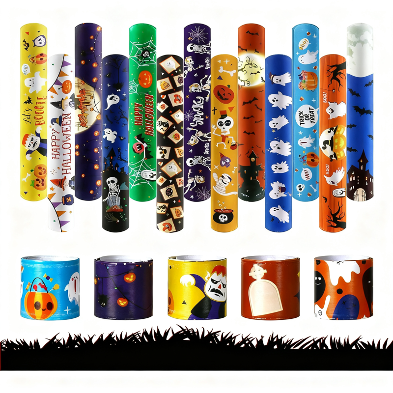 36Pcs Easter Slap Bracelets Set - Bunny, Egg & Flower Designs for Holiday Party Gifts