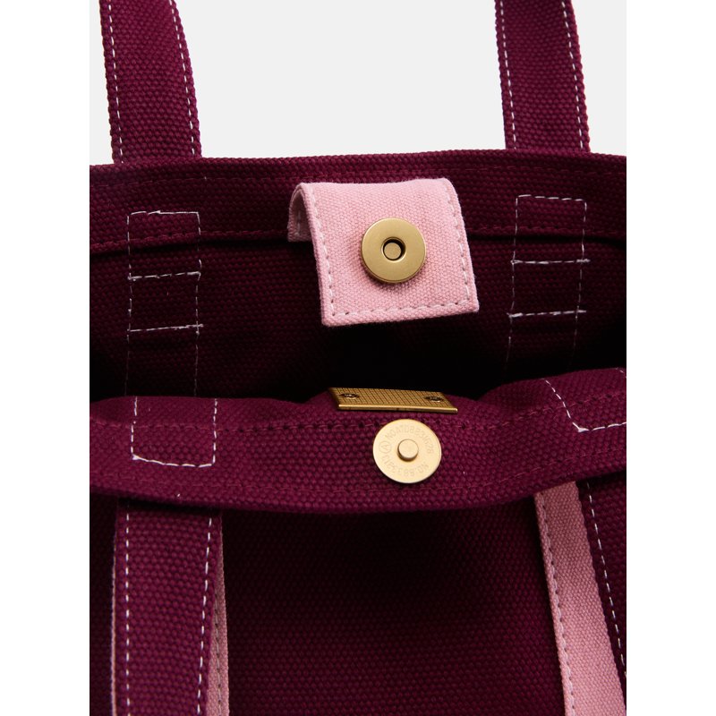 Women's Small Canvas Tote Handbag with Front Buckle - Multiple Colors