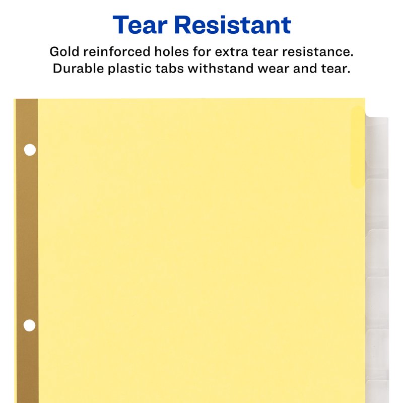 8-Tab Binder Dividers with Insertable Big Tabs - Clear Office Organization Set