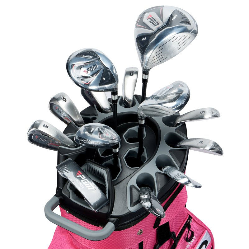 PGM Women's Golf Cart Bag 14-Way Organizer Silent Top Waterproof - Pink