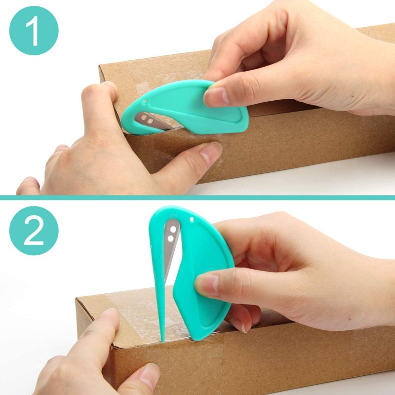 12-Pack Letter Openers with Razor Blade, Keyhole Slot - Office & Home Use