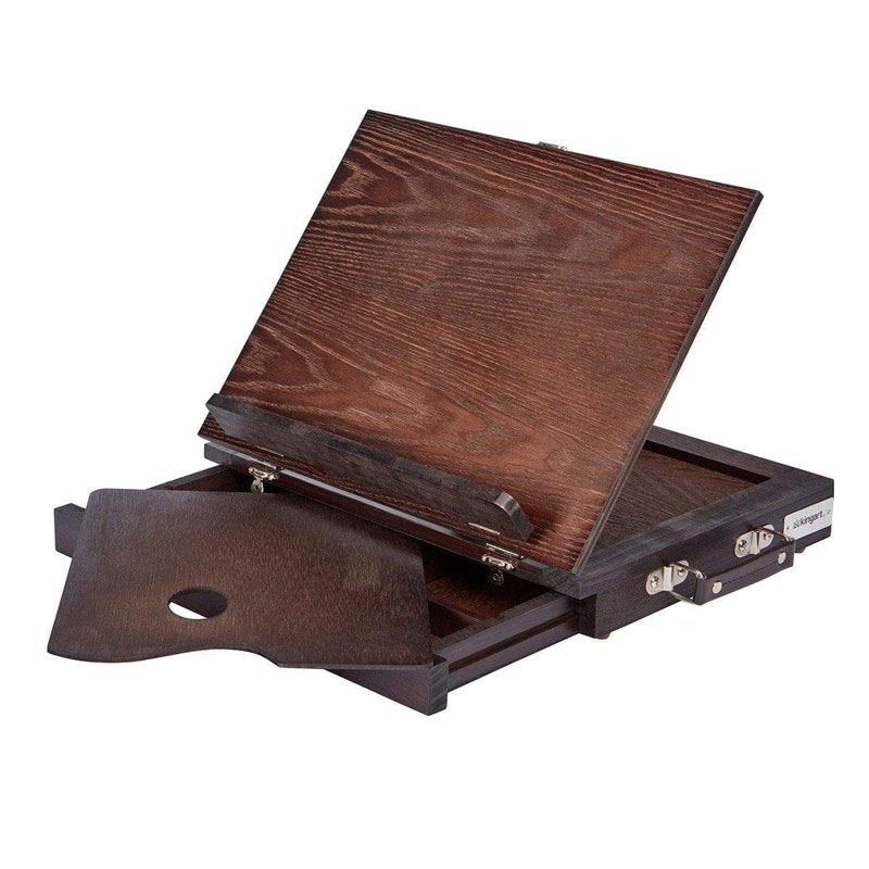 Wooden Tabletop Easel with Storage Drawer & Palette - Adjustable Art Stand
