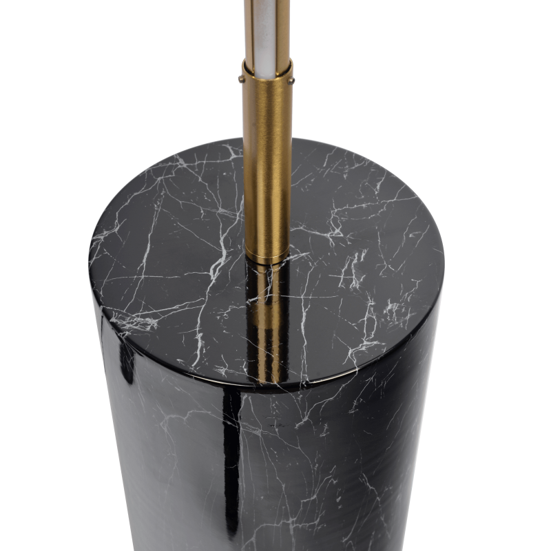 Gold LED Floor Lamp with Faux Marble Base and On/Off Switch - Modern Prism Design