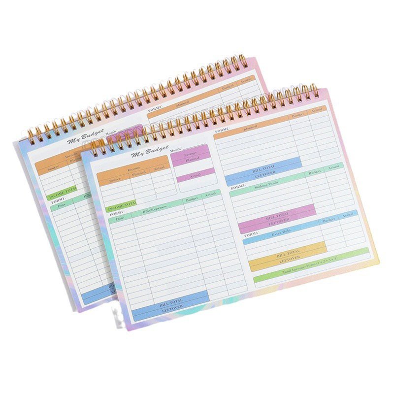 Undated Monthly Budget Planner Notebook with Expense Tracker — Home Finance Organizer