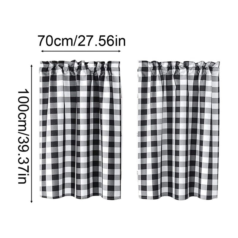 Light Filter Nylon Cafe Curtains - 2 Panels Insulated Window Coverings - 39x28in