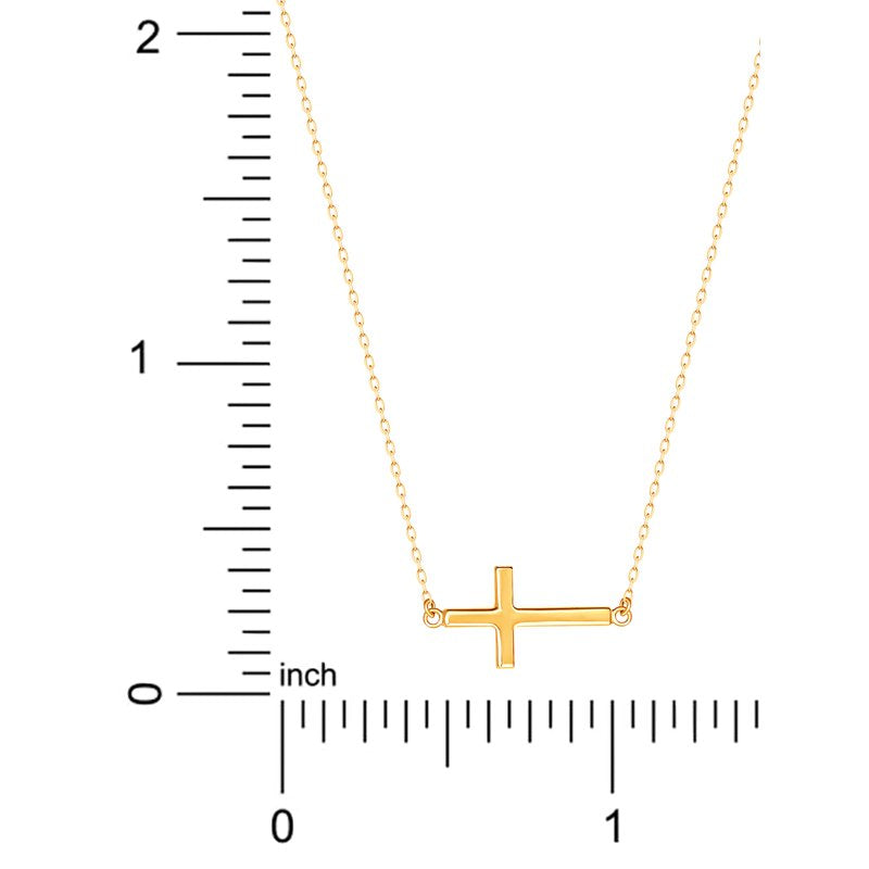 Sterling Silver Gold Plated Cross Pendant Necklace for Women