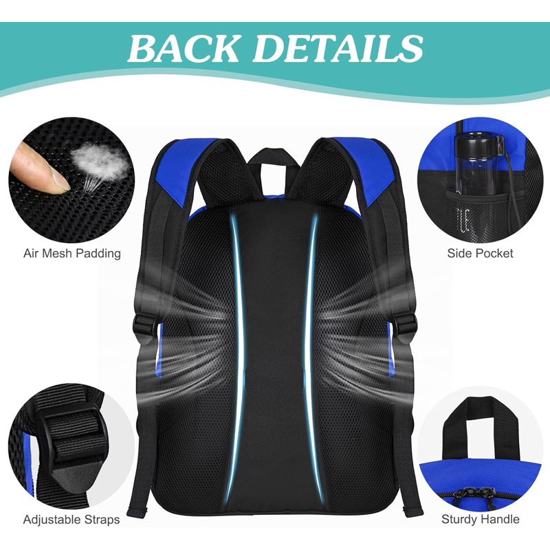 WOLT Youth Soccer Backpack Bag with Ball Holder - Polyester Blue (Variation: Blue)