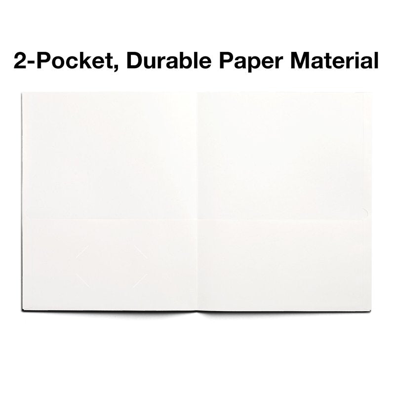 Recycled Paper Presentation Folders 2-Pocket White 10-Pack Office Supplies
