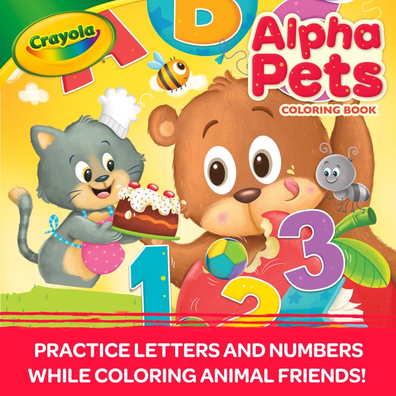 Educational Coloring Book with Stickers - Alpha Pets Alphabet and Numbers for Toddlers