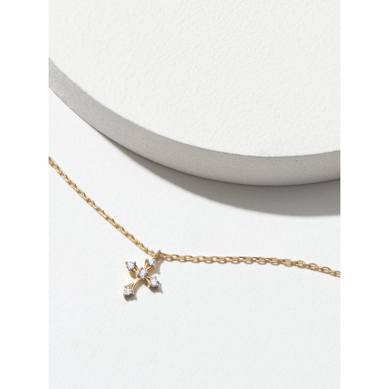 Gold Cross Pendant Necklace - 18 Inch Chain with 2 Inch Extension