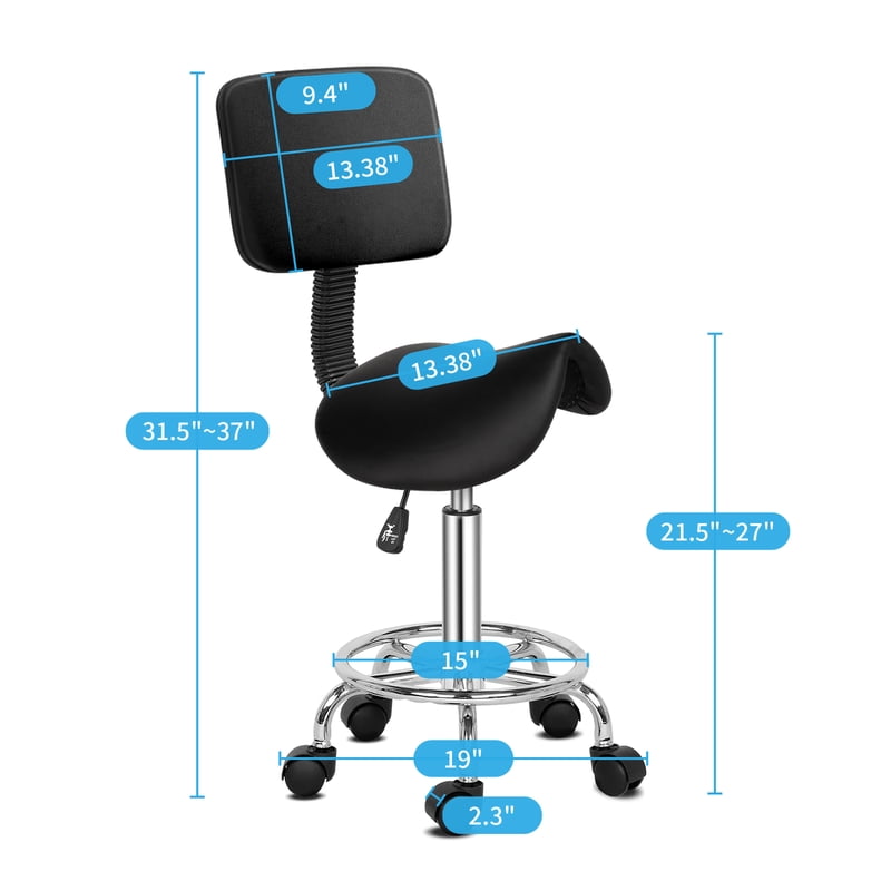 Adjustable Hydraulic Saddle Stool for Salon, Medical, Kitchen & Office