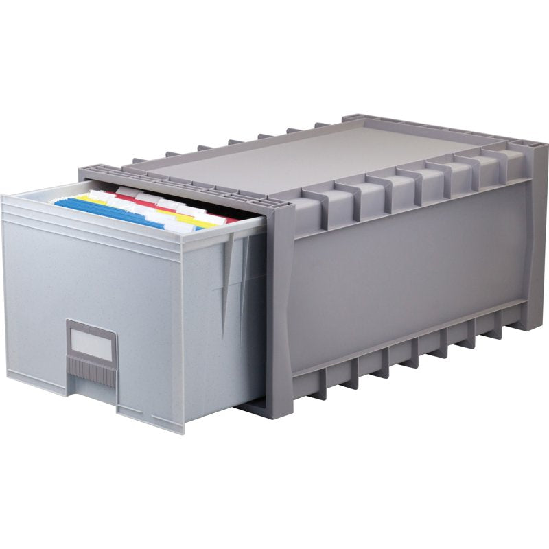 Storex Plastic Archive Drawer for Letter-Size Files, 24-Inch Depth, Gray/Granite