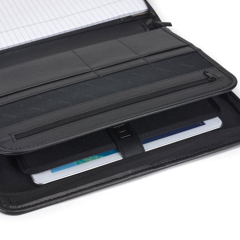 Professional Padfolio with Zippered Closure and Tablet Sleeve - Office Organizer