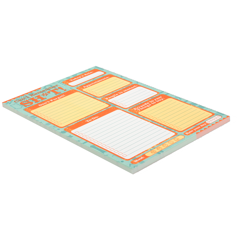 Humorous Daily To-Do Notebook - 6 x 9 Inch Multicolor, 60 Sheets