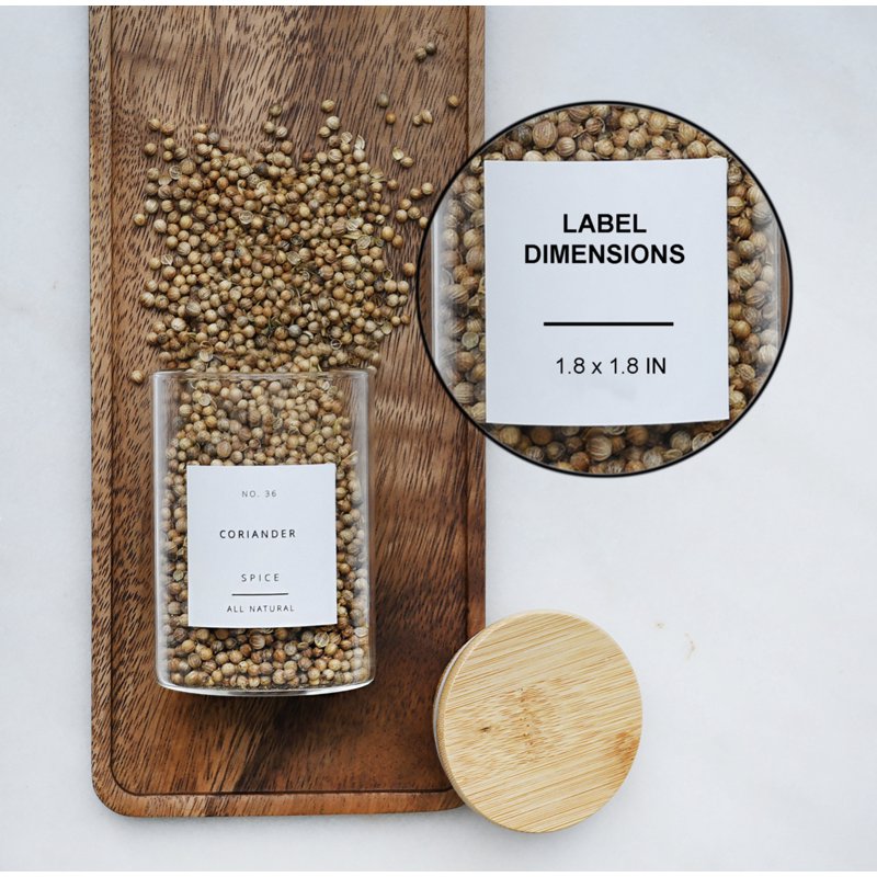 Minimalist Spice Jar Labels Set Waterproof Matte Finish | Pre-Printed & DIY