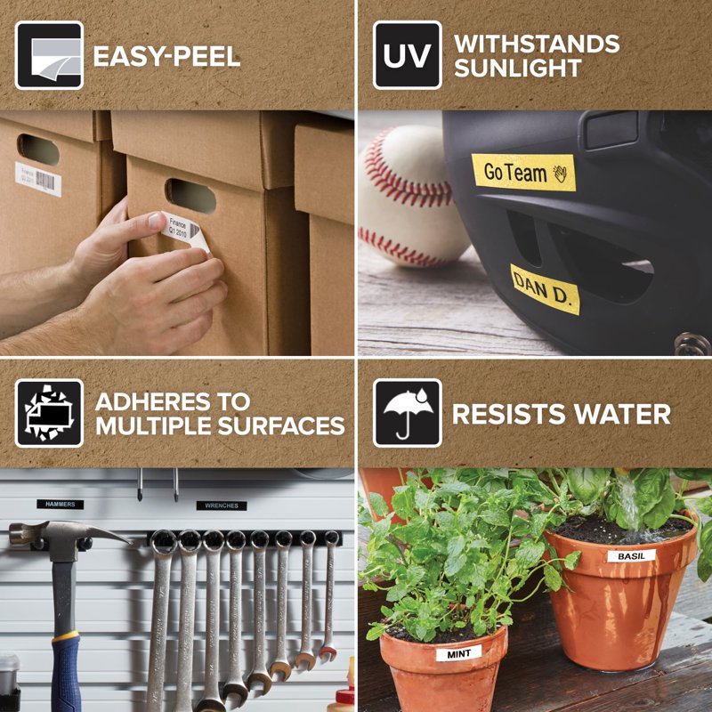 DYMO D1 Label Combo Pack - 1/2 Inch x 10 and 23 Feet Permanent Labels