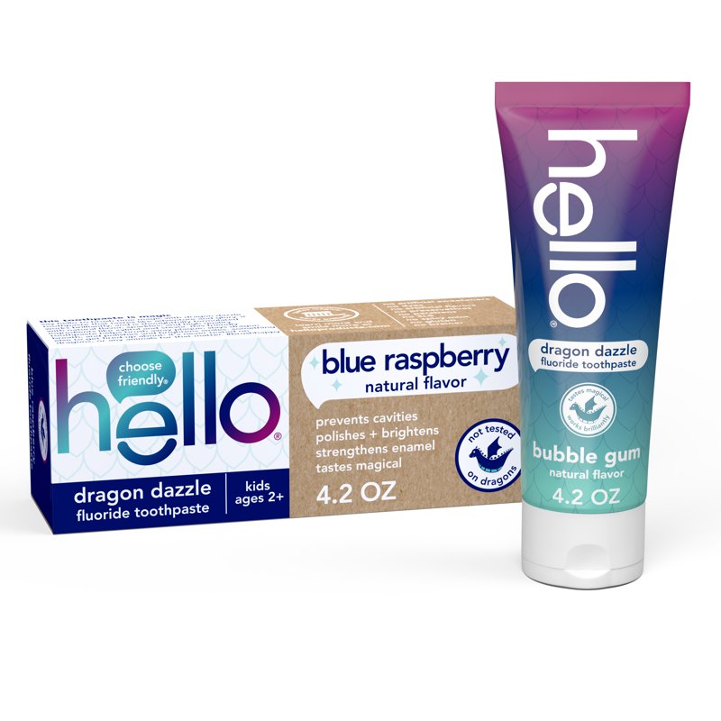 Kids Fluoride Toothpaste with Blue Raspberry Flavor, 4.2 Oz Tube - Multipack