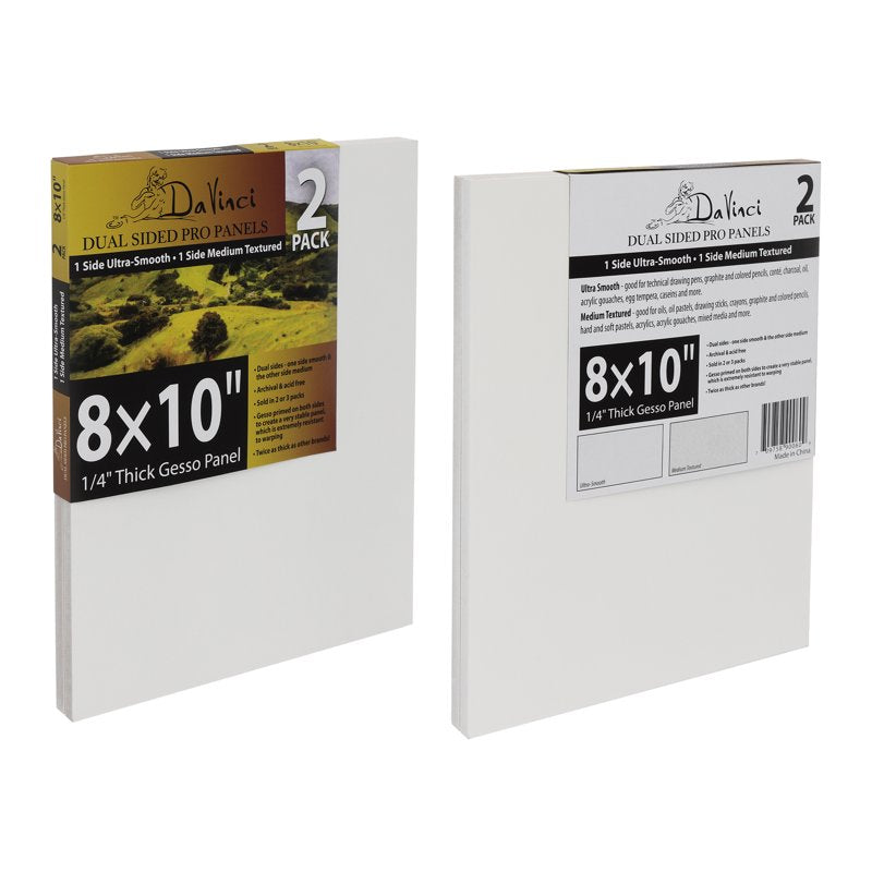 Dual Sided Art Panel Boards 20-Pack - 8x10 Inch Archival Painting Surfaces