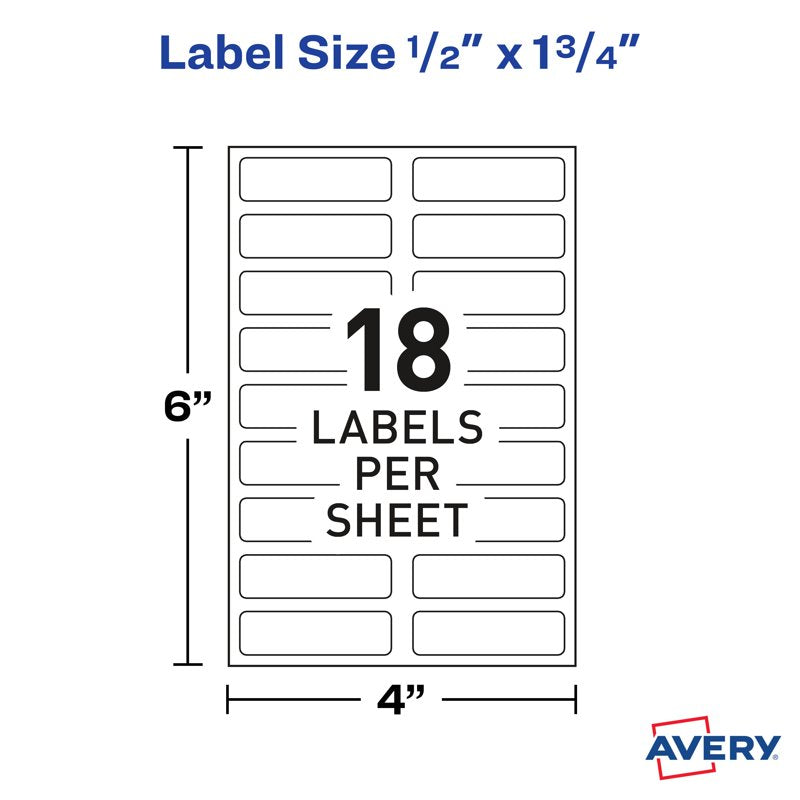 No-Iron Clothing Labels - White, 1/2 x 1-3/4 Inches, Durable, 54 Pack