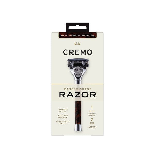 Barber Grade Razor with 2 Refill Cartridges - Close Shave & Precision Edging