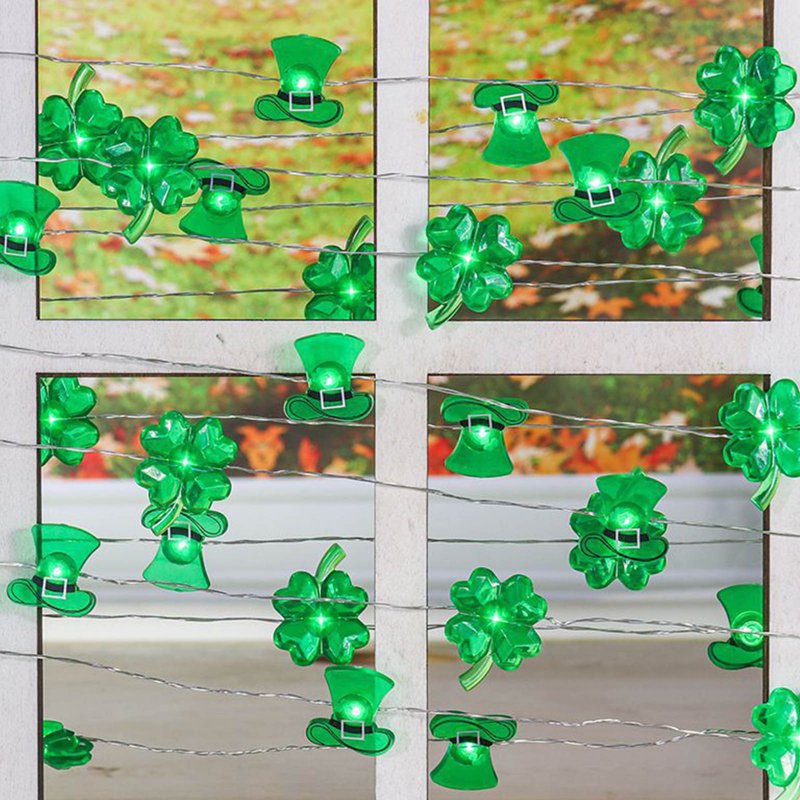 Decorative String Lights for St Patrick's Day Indoor Outdoor Party - 3M 30 LEDs Battery Powered with Remote