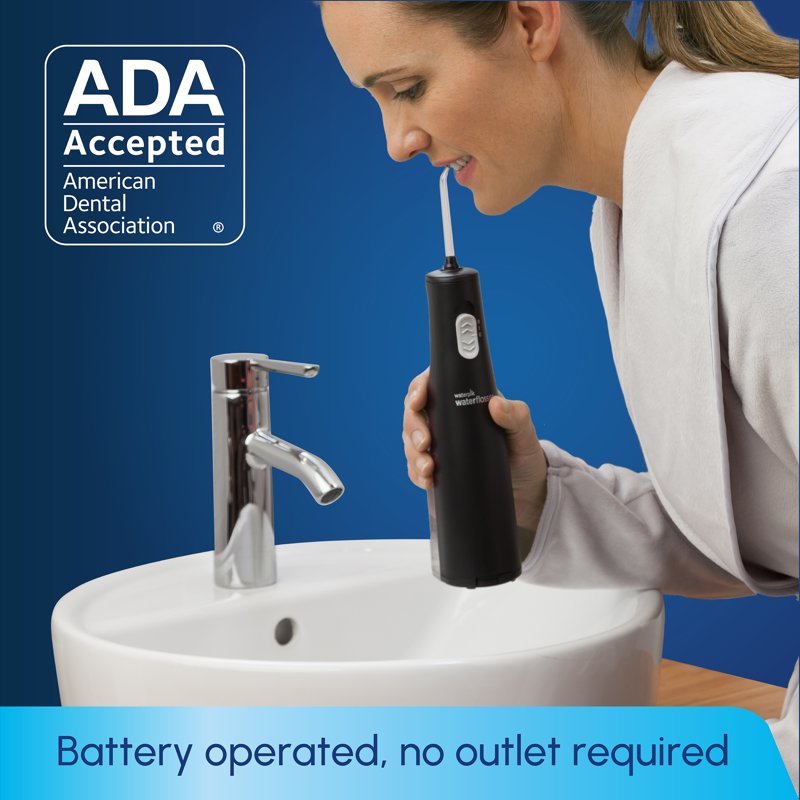 Portable Water Flosser with 2 Tips, 2 Settings, Battery Operated, Waterproof